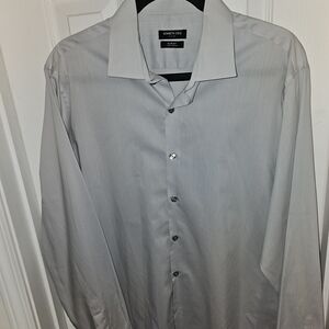 Kenneth Cole Silver Button-Up Dress Shirt